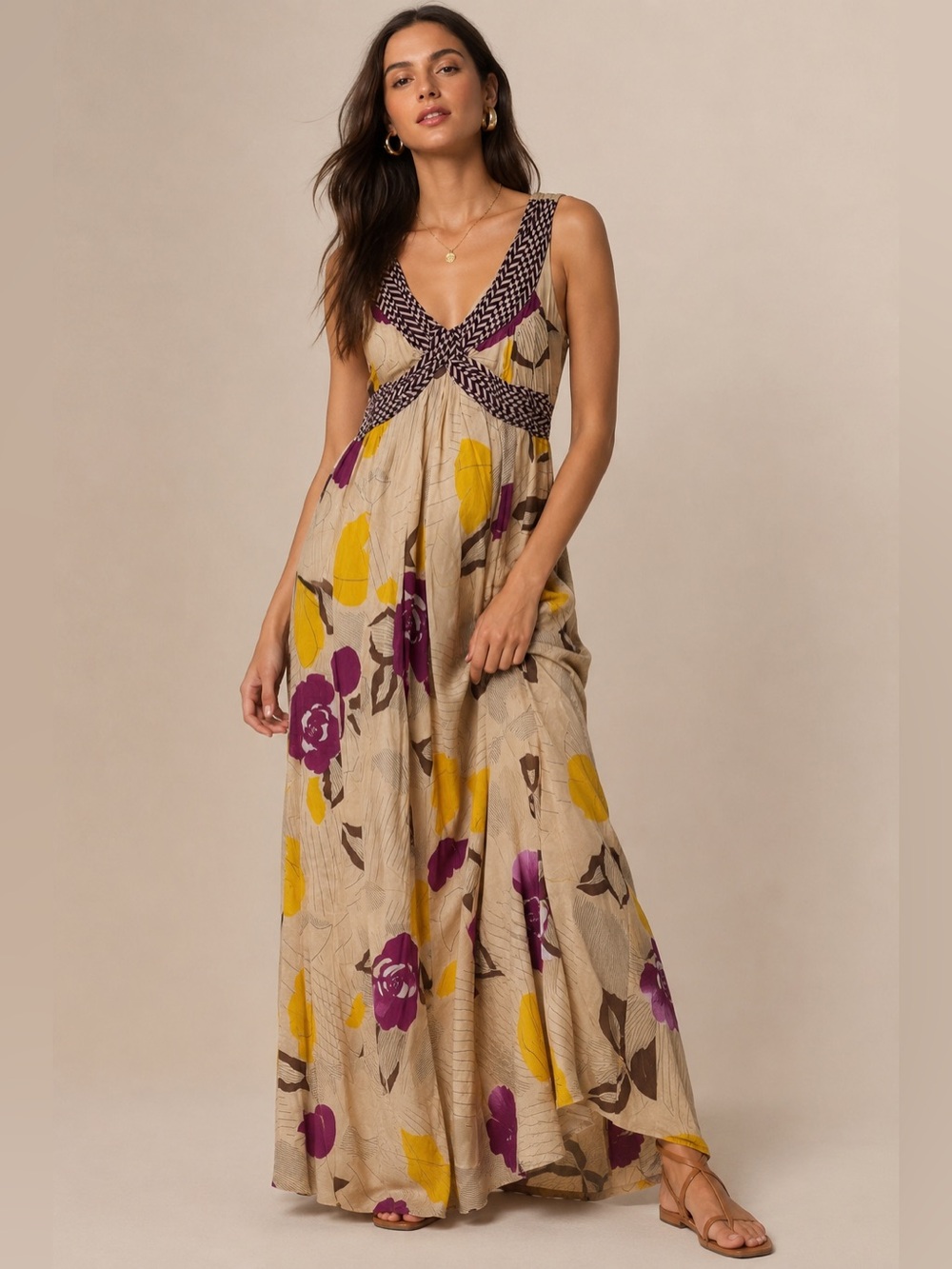 Anthropologie Moulinette Soeurs Botanical Floral Crossway Empire Maxi Dress 2